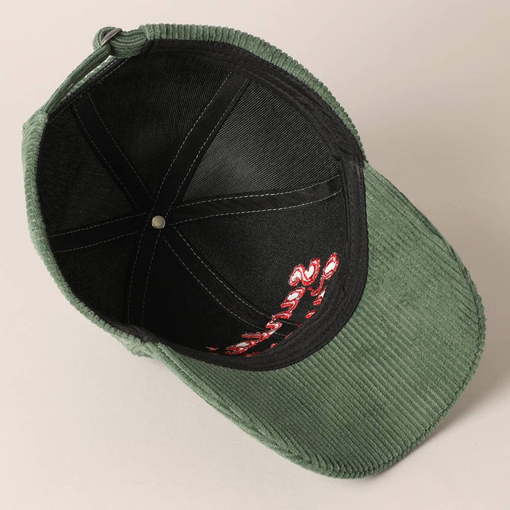 Santa's Favorite Embroidery Corduroy Cap