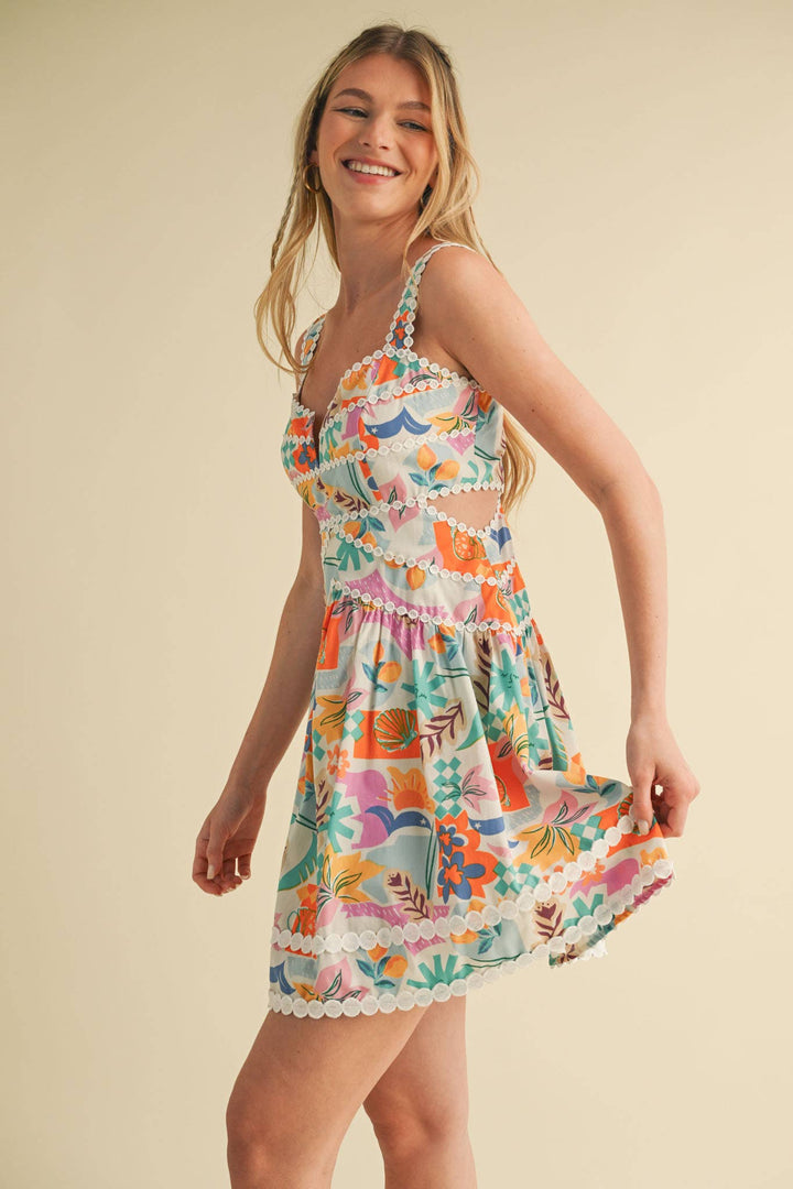 TROPICAL CUT OUT DRESS
