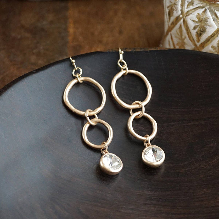 Crystal Drop Link Earrings