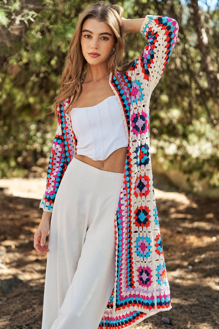 Crochet Long Cardigan