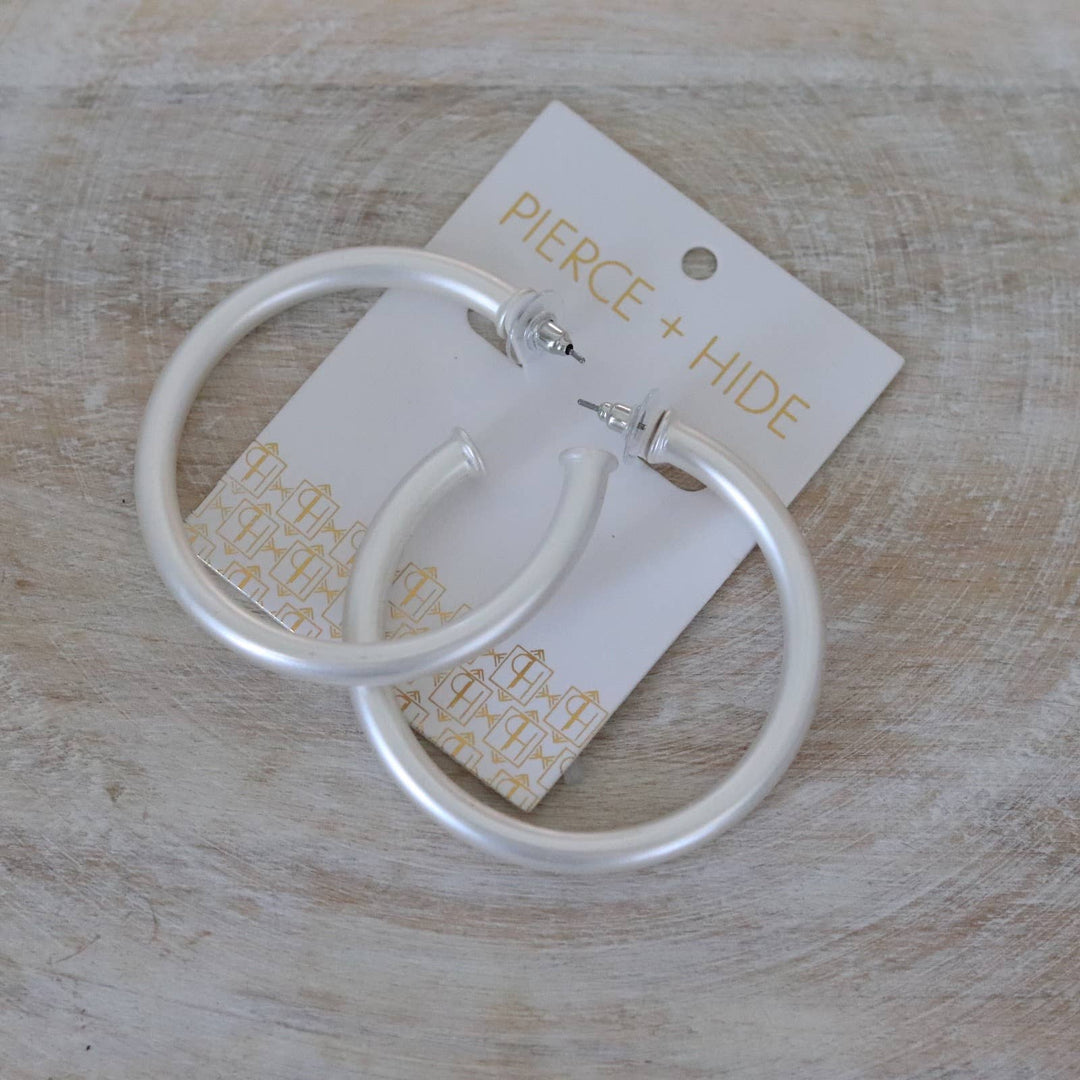 Large Silver Everyday Hoops