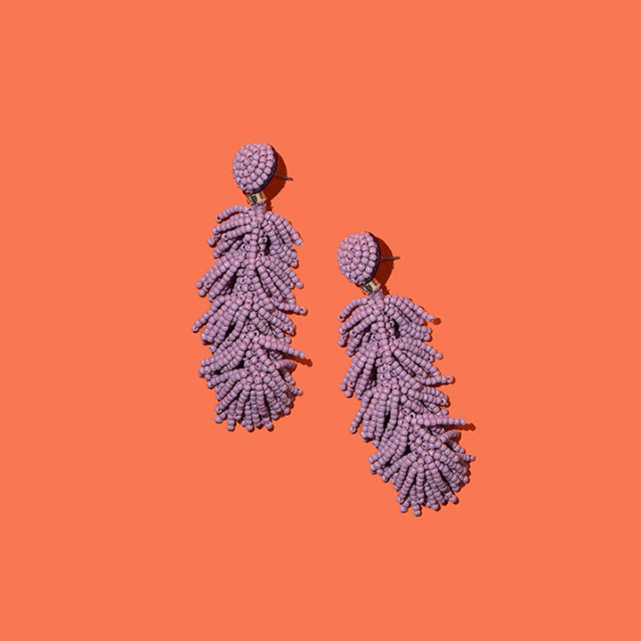Beaded Tiered Tassel Earrings
