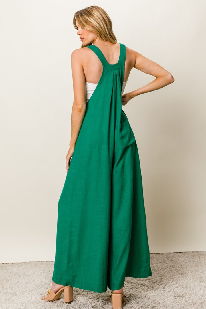 BiBi Texture Sleeveless Wide Leg Jumpsuit (Online Only)