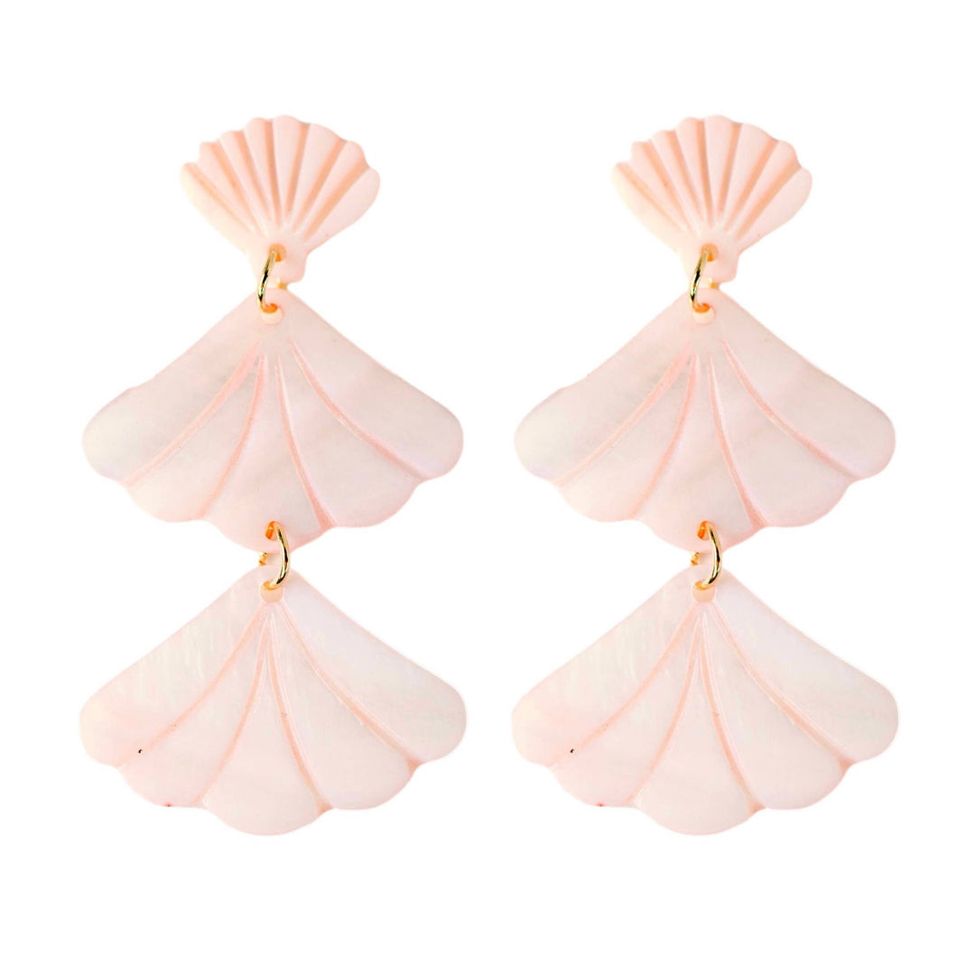 Pink Mermaid Shell Earrings