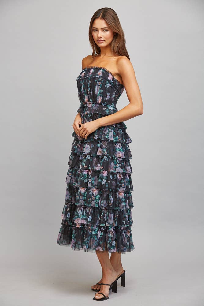 TULLE STRAPLESS DRESS