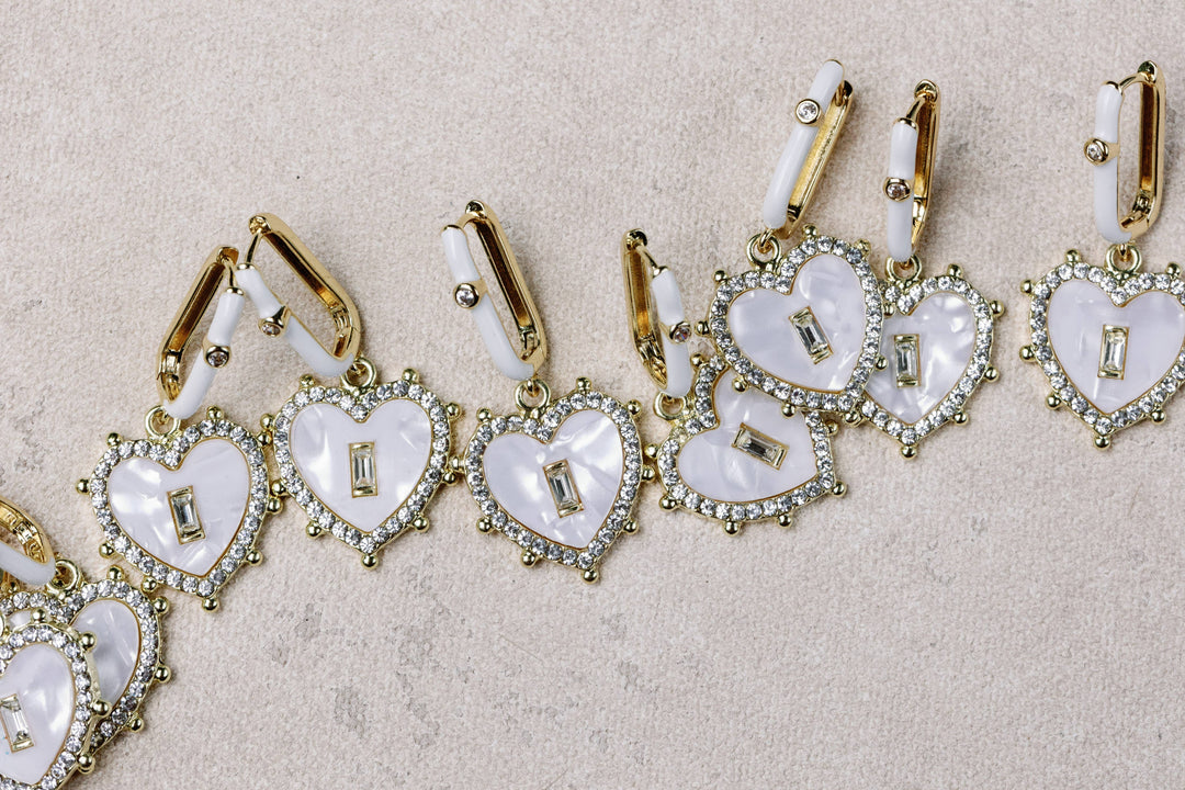 Diamond Capri Heart  Earrings