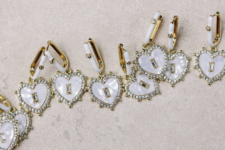 Diamond Capri Heart  Earrings