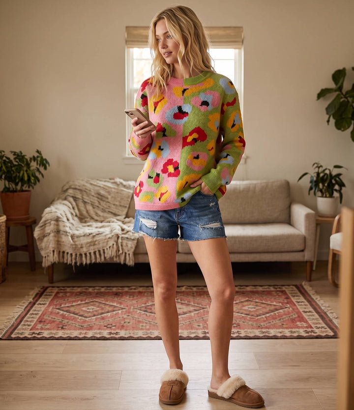 Retro Flower Sweater