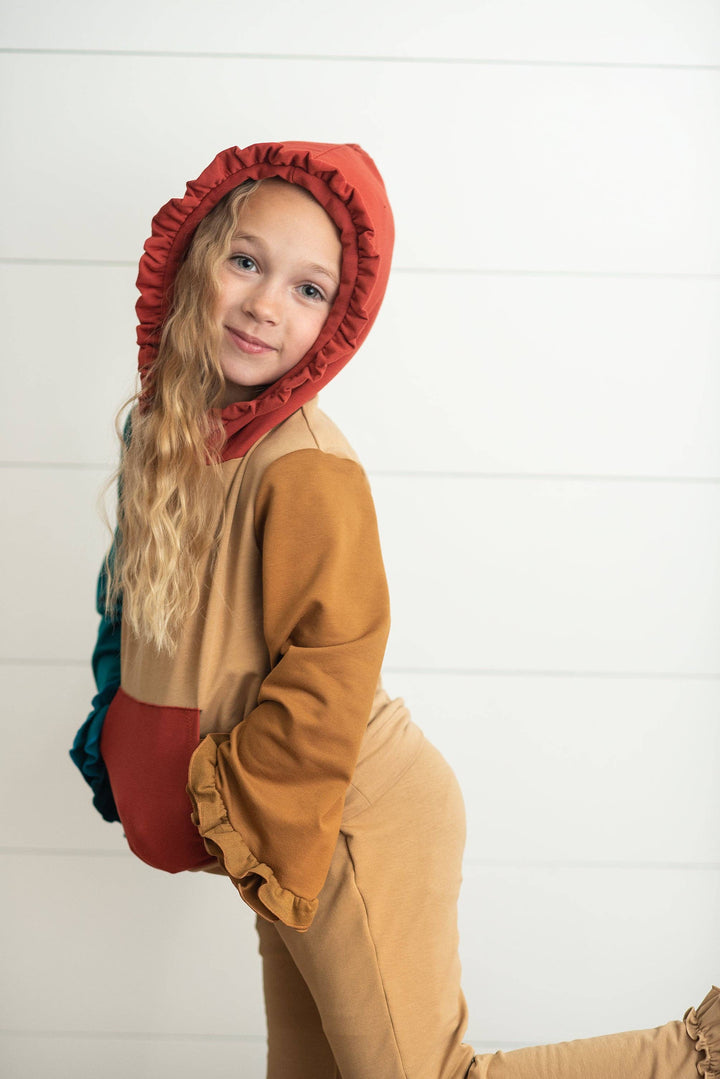 Girl's Ruffle Hooded Set