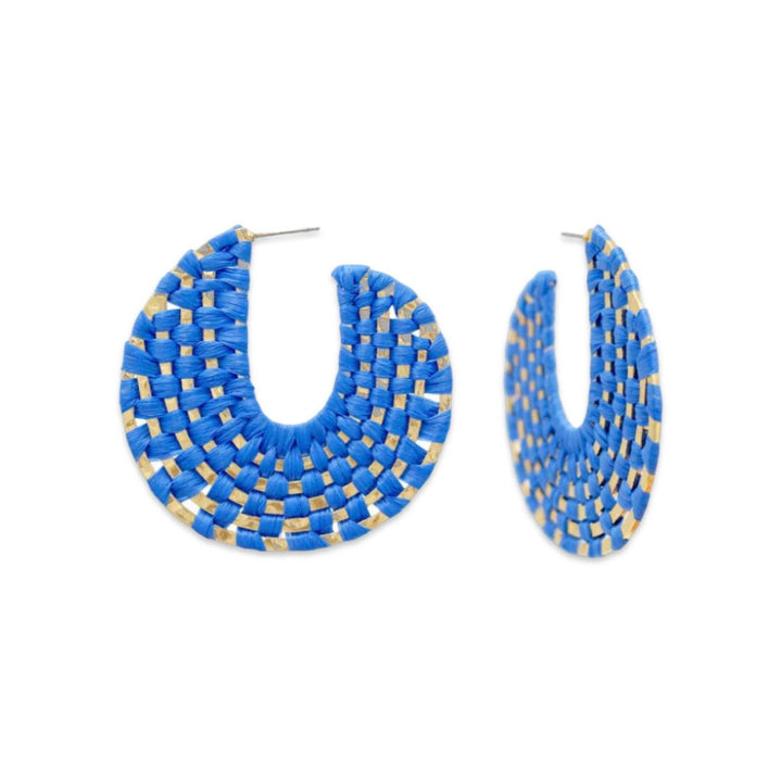 Raffia Wrapped Hoop Earrings
