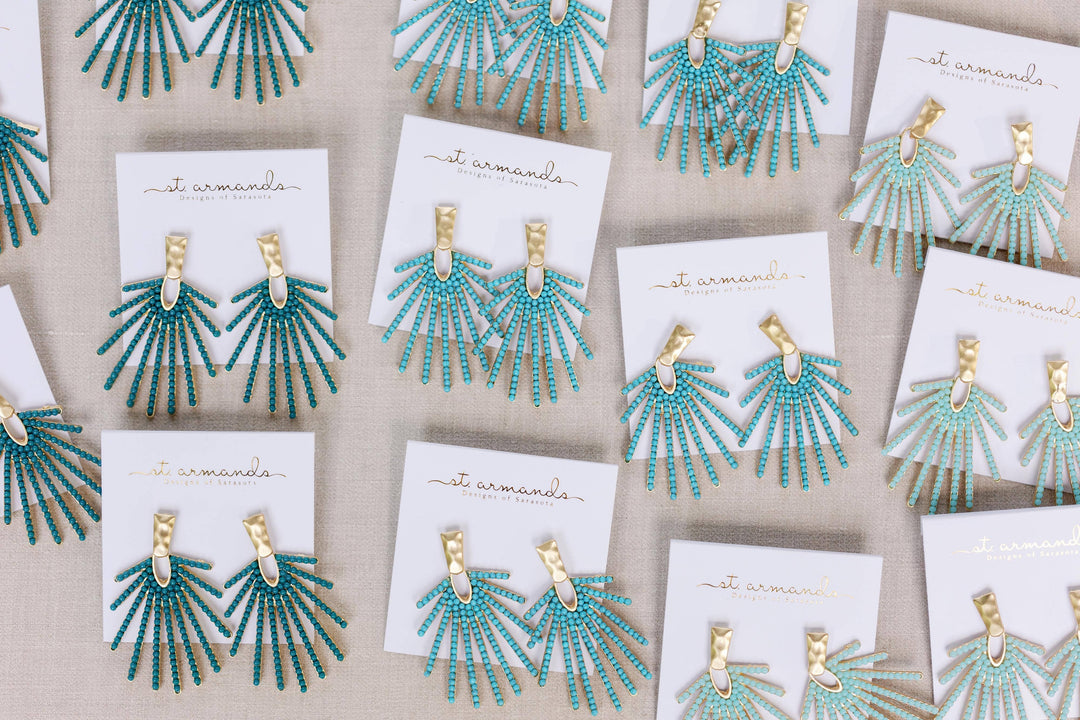 Turquoise Sunburst Earrings