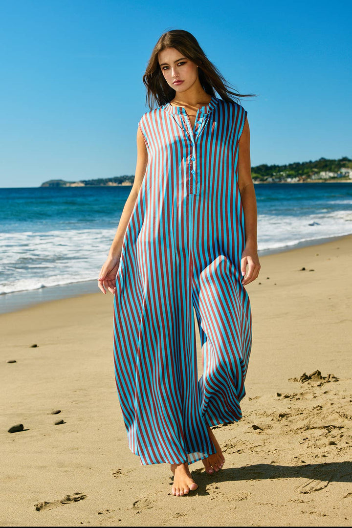 Stripe Soft Satin Jumpsuit