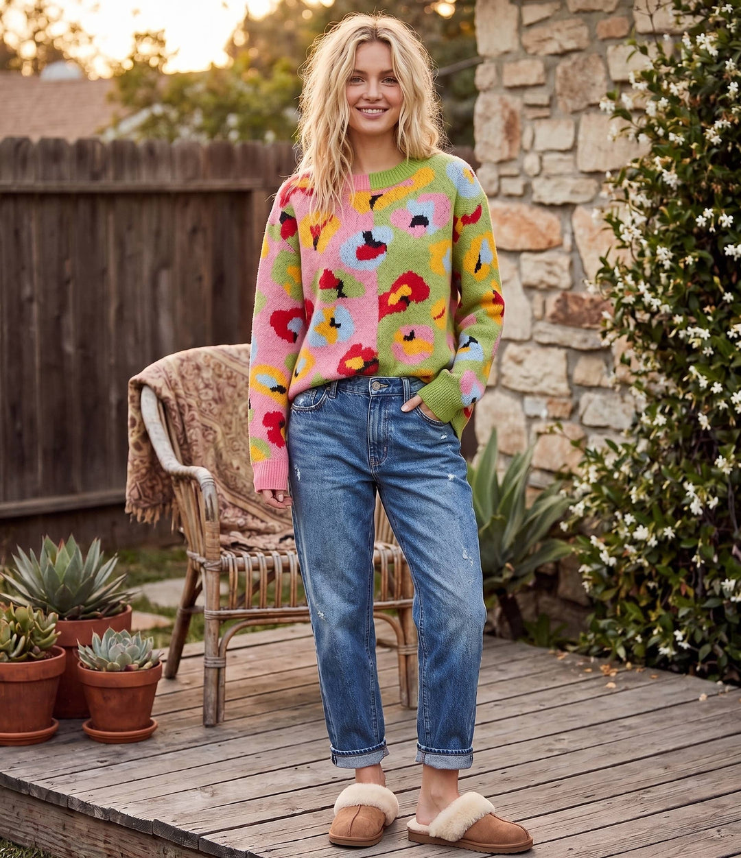Retro Flower Sweater