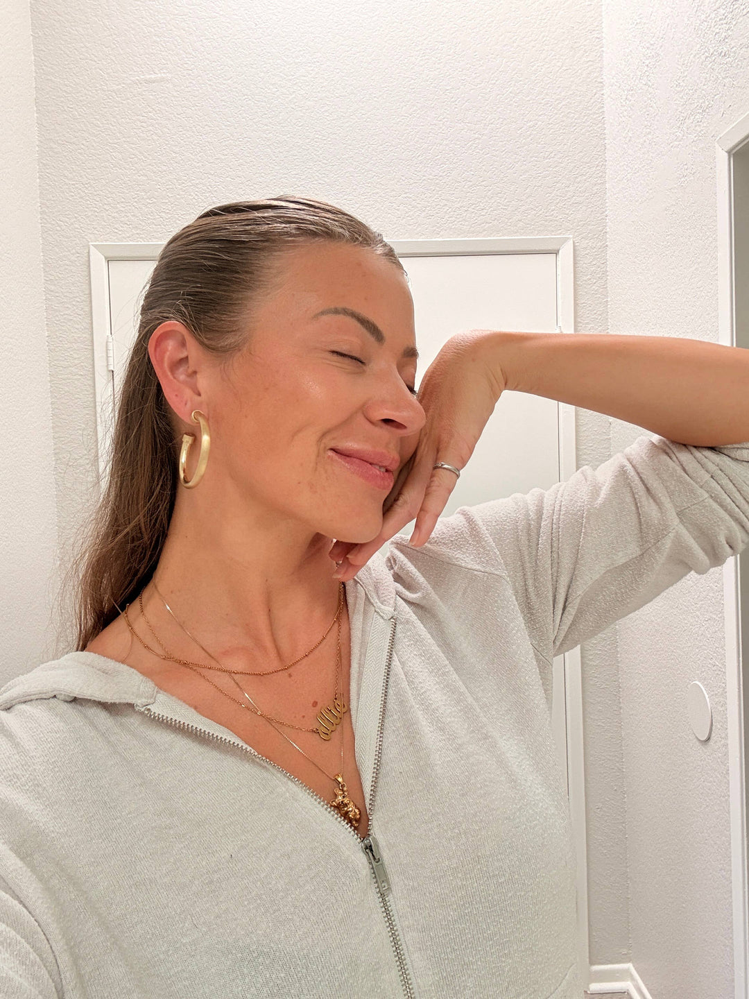 Lightweight Brushed Gold Hoop Earrings | 3 Sizes