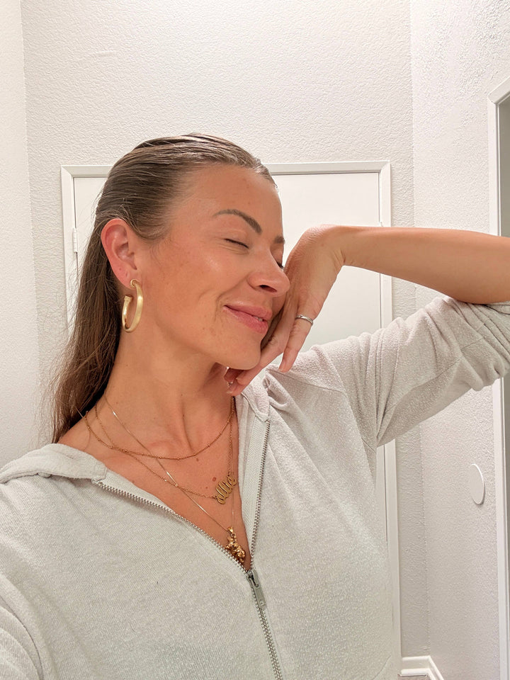 Lightweight Brushed Gold Hoop Earrings | 3 Sizes