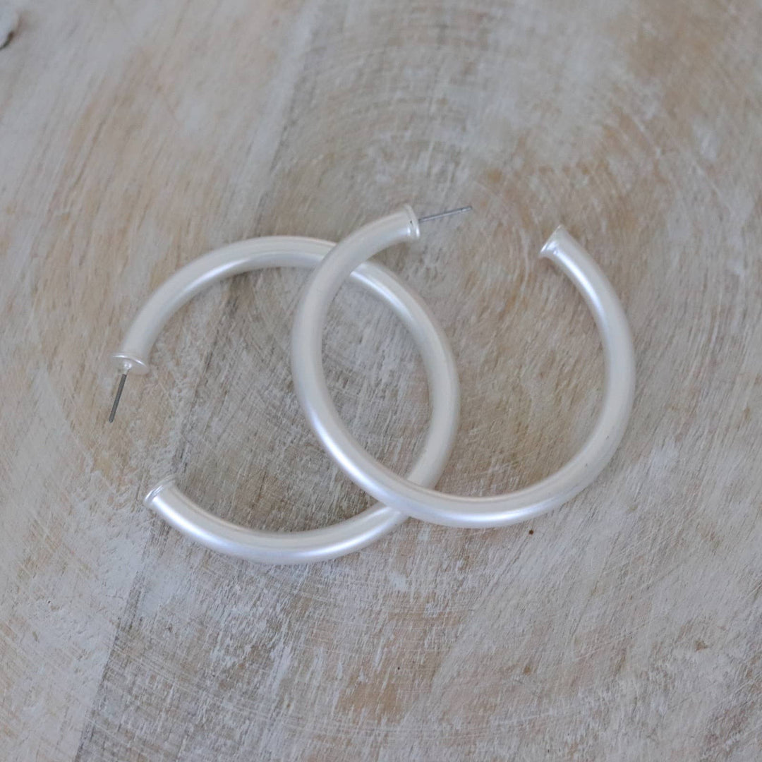 Large Silver Everyday Hoops