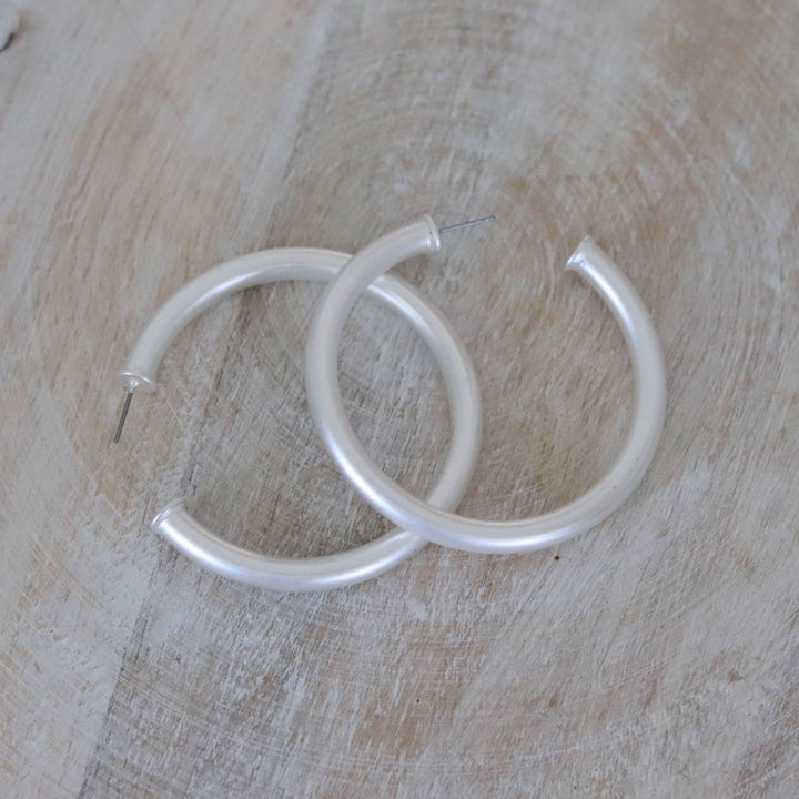 Large Silver Everyday Hoops