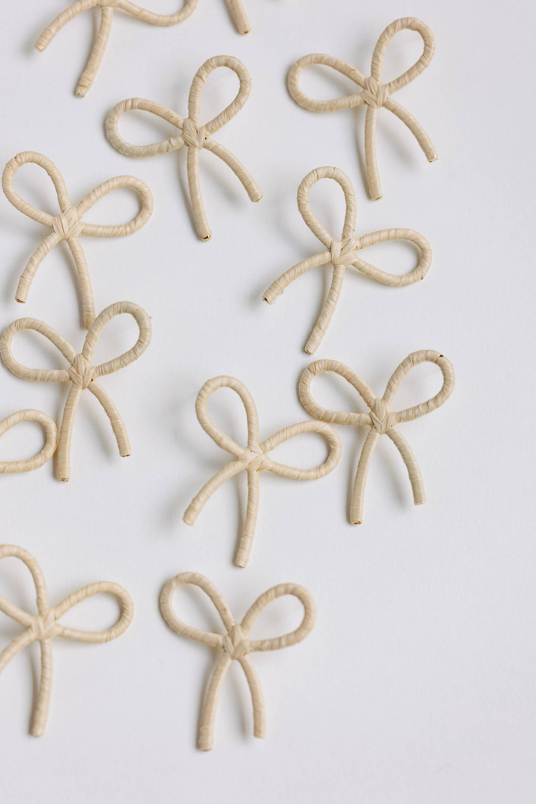 Raffia Wrapped Bow Earrings