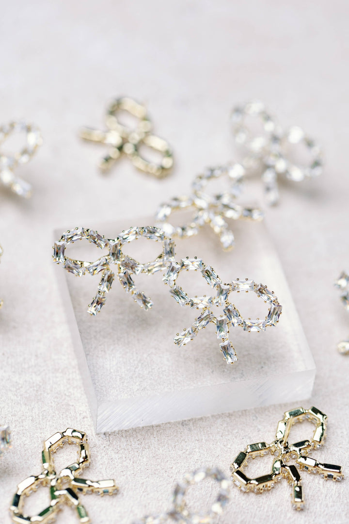 Diamond Bow Earrings