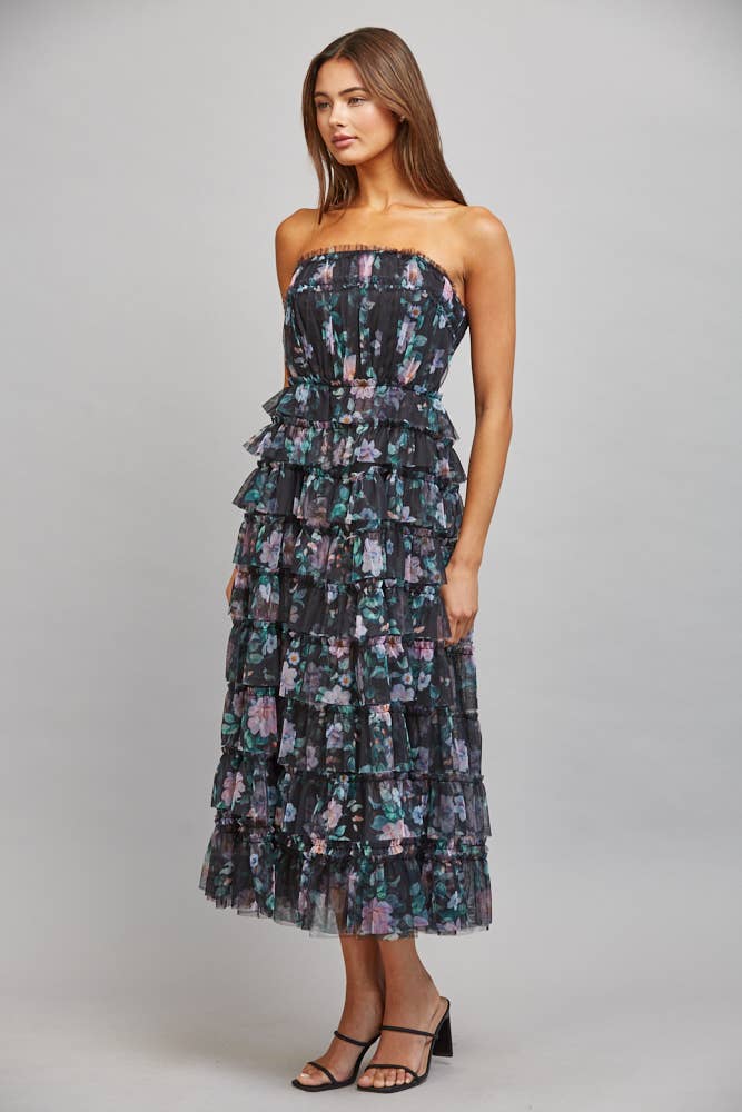 TULLE STRAPLESS DRESS