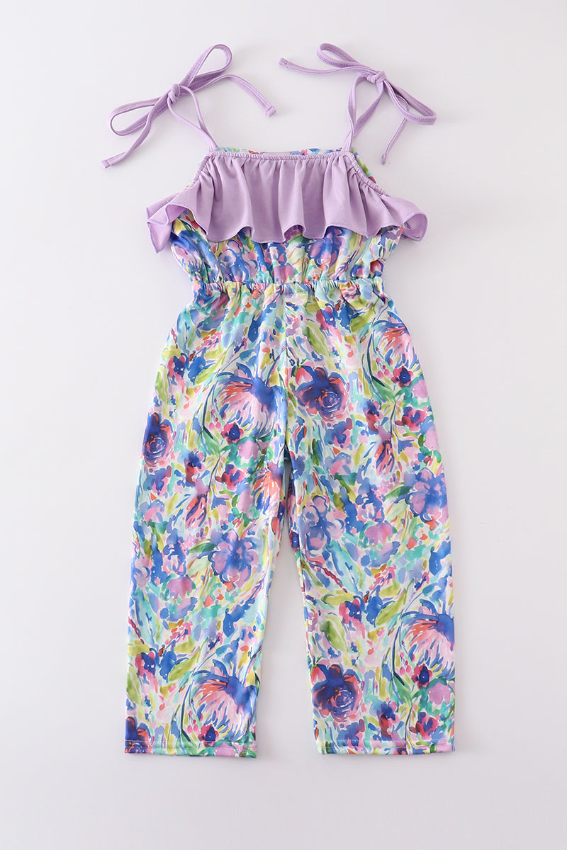Purple Floral Jumpsuit