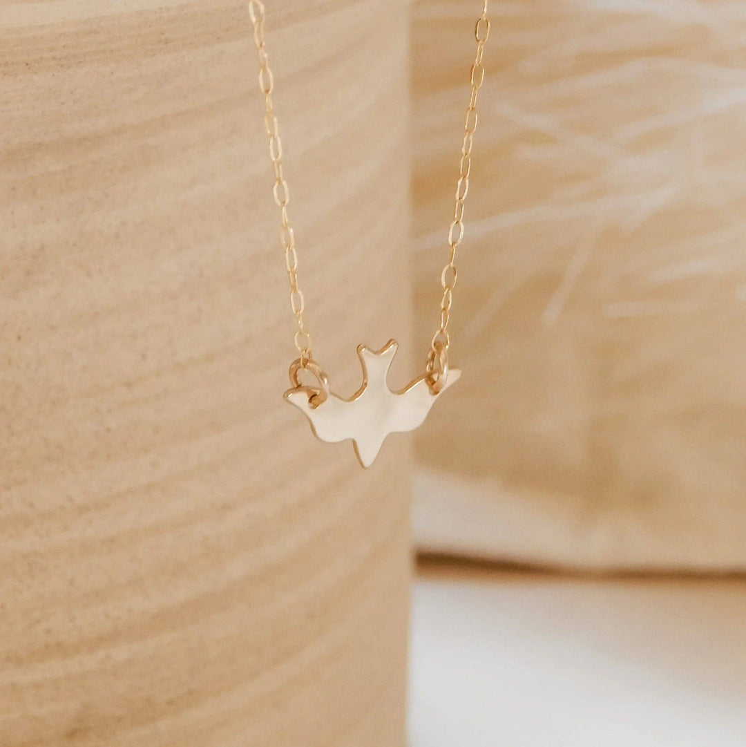 Bird Necklace - 14k Gold Fill & Sterling Silver, Waterproof: Silver