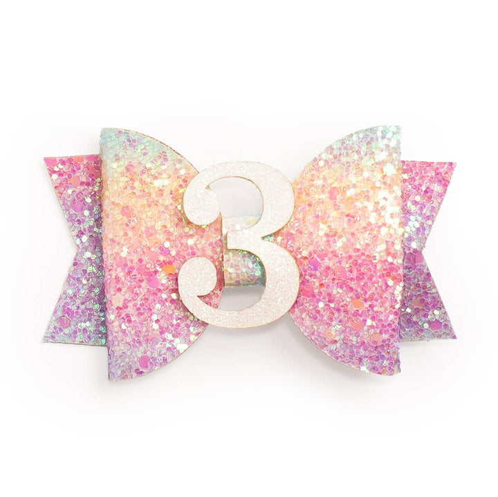 #3 Birthday hair clip rainbow