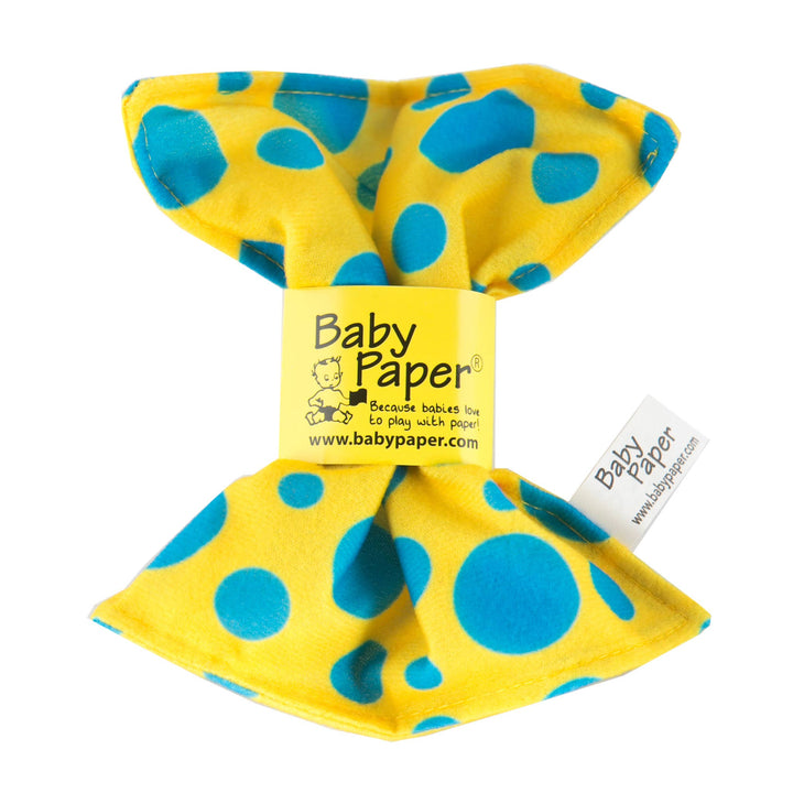 Yellow With Blue Dots Baby Paper