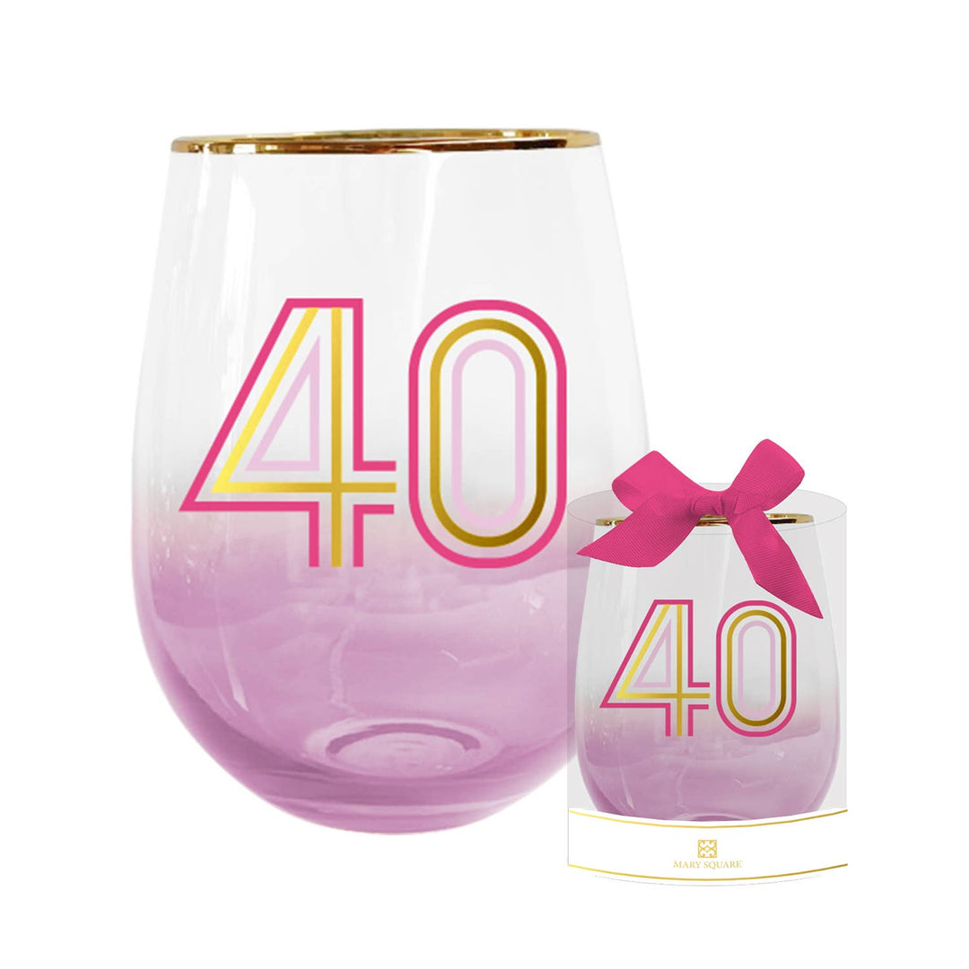 Birthday Milestones Wine Glasses