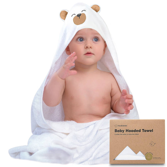 KeaBabies Cuddle Organic Bamboo Baby Hooded Towel
